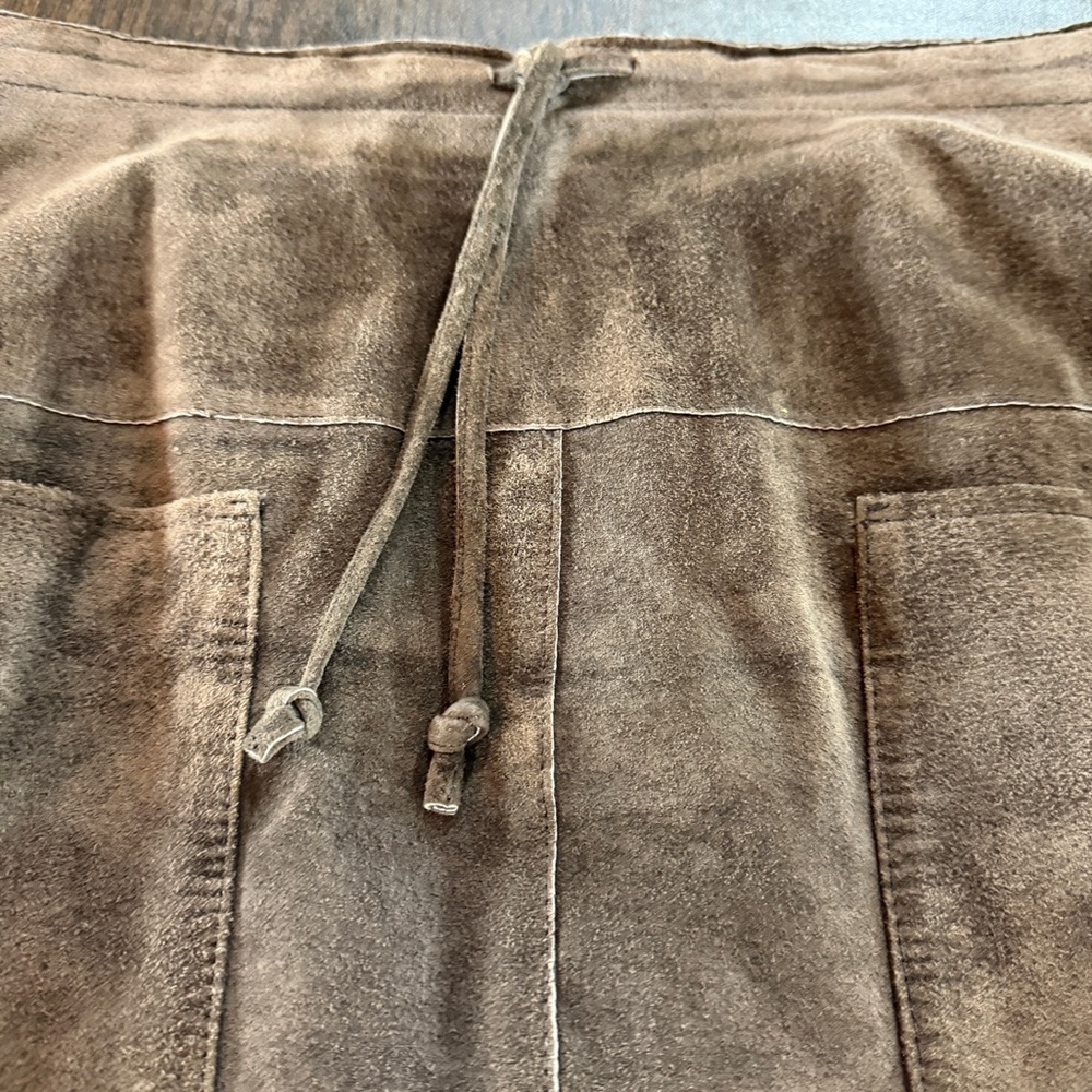 Massini Genuine Leather Women's Brown A-line Skirt Sz 10 - Picture 2 of 8